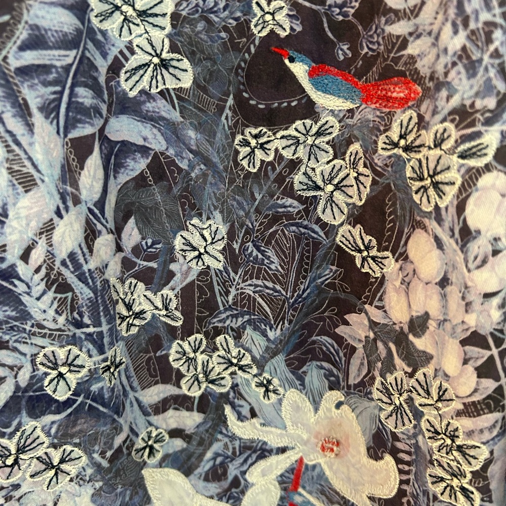 Robert Graham Navy Purple Floral Paisley Button-Down Shirt - Picture 4 of 9